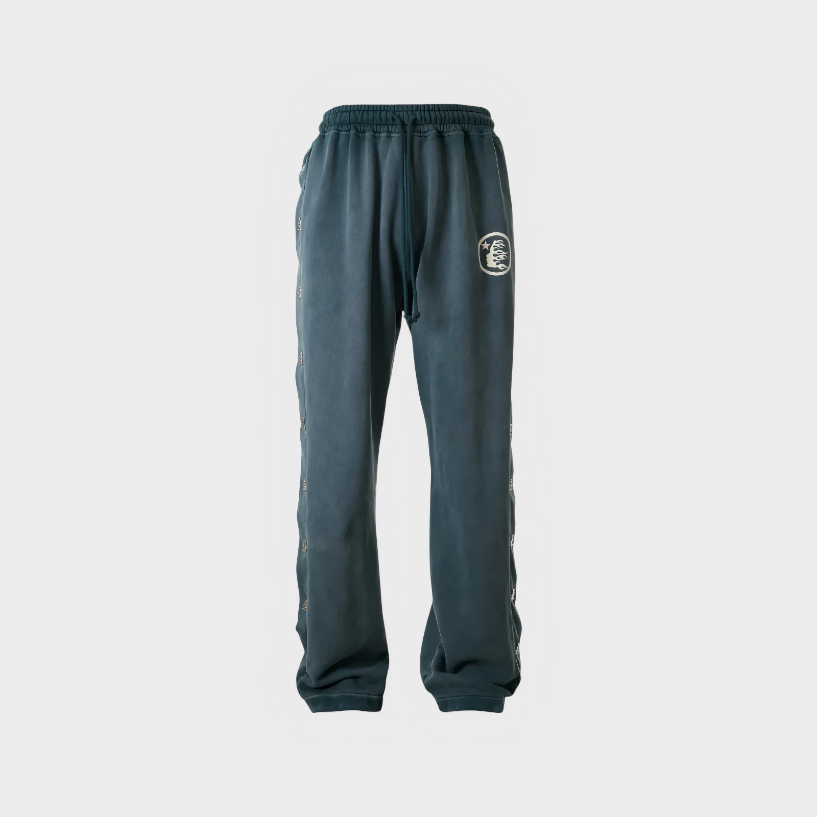 hellstar-mirror-face-sweatpants-dark-blue-front-view.webp Hellstar Mirror Face Sweatpants - Image 1