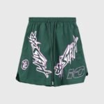 Hellstar Nylon Athletic Shorts Green