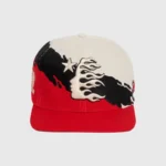 Hellstar Paintbrush Snapback Hat Black Red