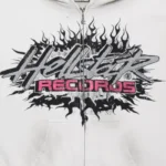 Hellstar Records Glitter Zip Up White Hoodie - Image 3