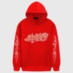 Hellstar Records Tour Flame Print Hoodie Red