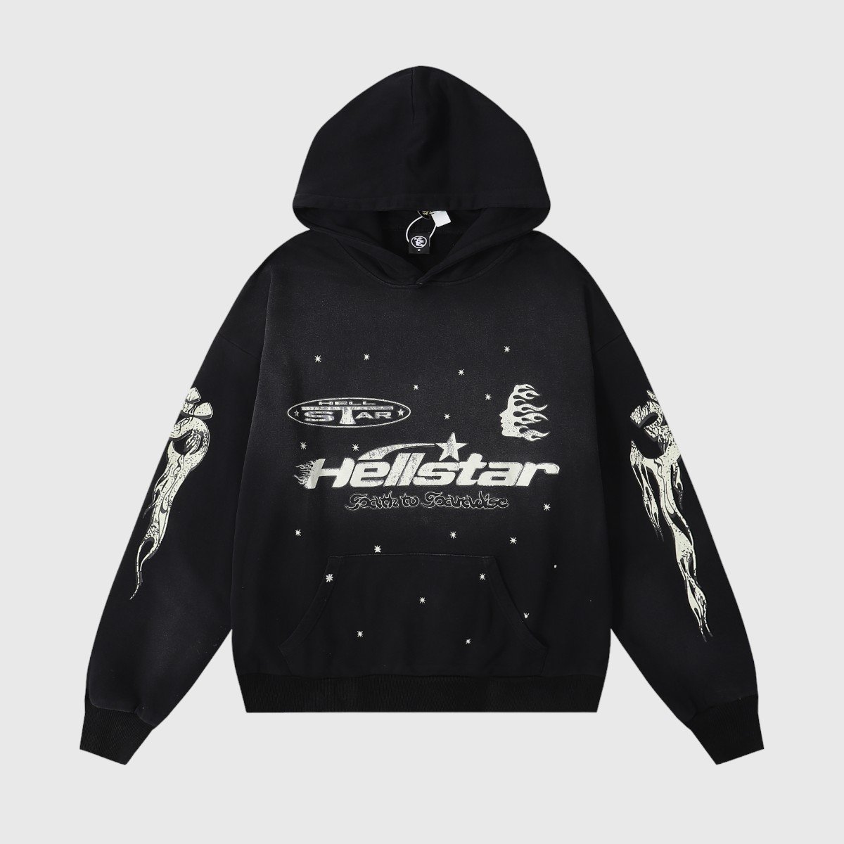 hellstar-records-vintage-black-hoodie.jpg Hellstar Racer Hooded Vintage Black - Image 1