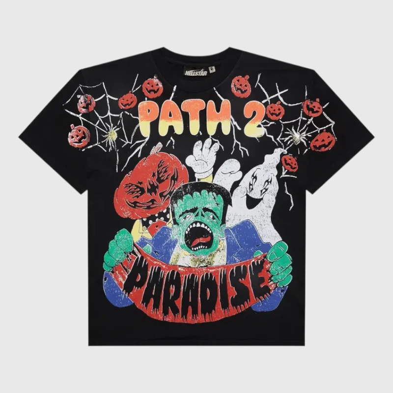hellstar-spooky-character-path-2-paradise-t-shirt-front-view.webp Hellstar Spooky Character T-Shirt - Image 1