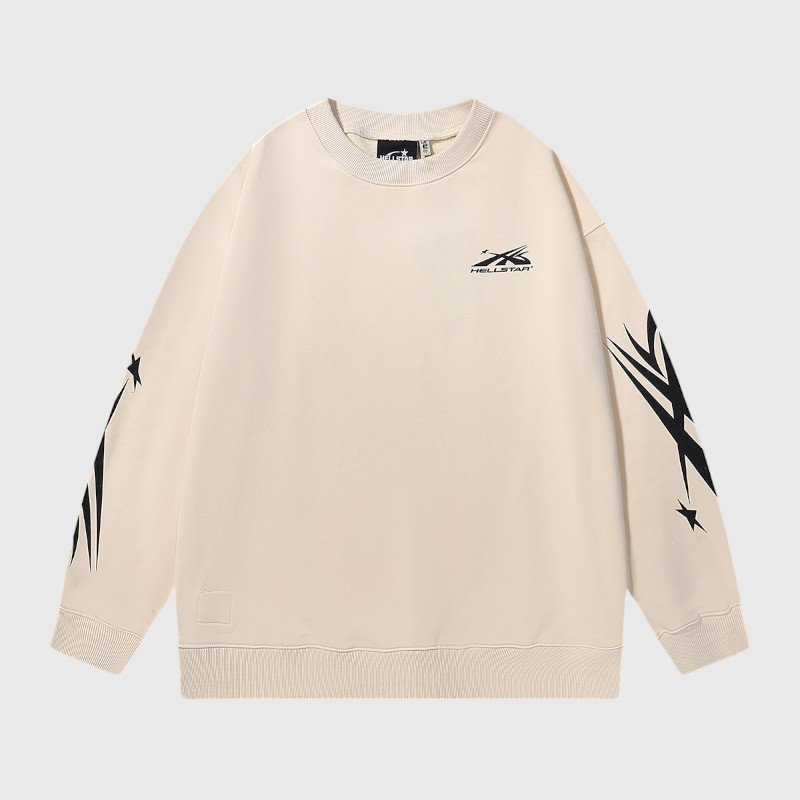 hellstar-sports-crewneck-sweater-beige.jpg Hellstar Sports Crewneck Sweater White - Image 1