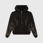 Hellstar Studded Flame Zip-Up Hoodie