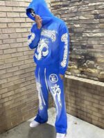 Hellstar Studios Records Yoga Hoodie Blue - Image 5