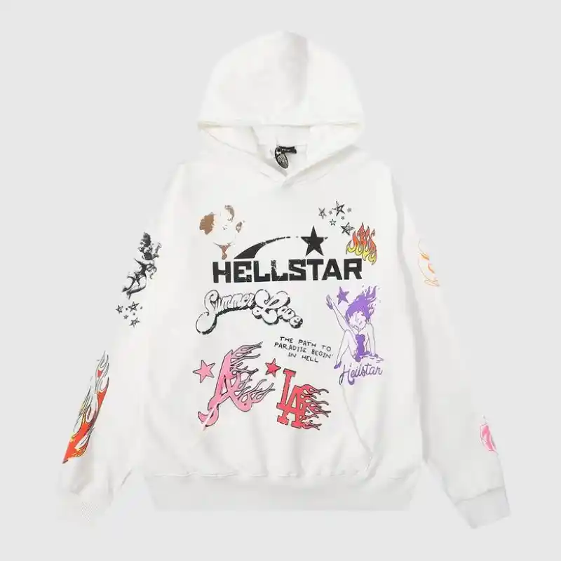 hellstar-studios-summer-love-hoodie-white-front-view.webp Hellstar Studios Summer Love Hoodie 'White' - Image 1