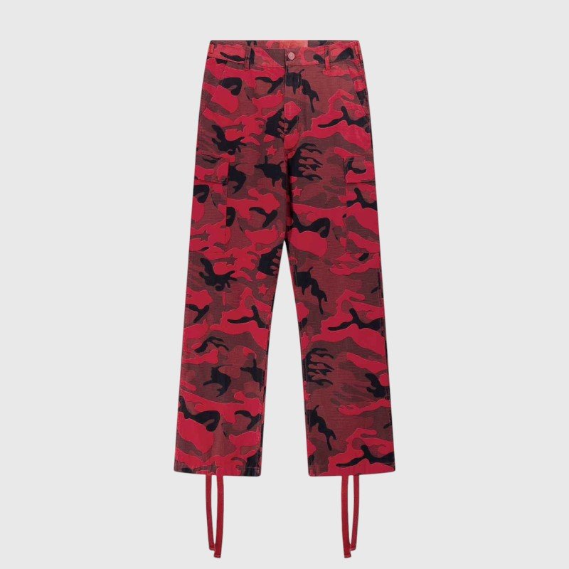 hellstar-supreme-red-camo-cargo-pant-full-view.jpg Hellstar Supreme Cargo Camo Pant - Image 1