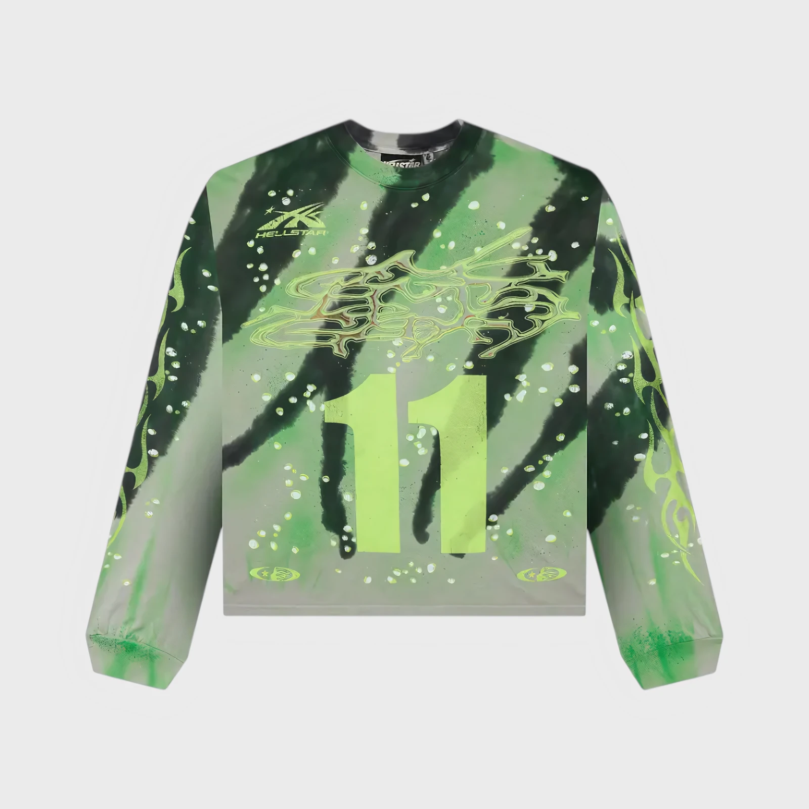 hellstar-tye-dye-moto-long-sleeve-sweater-green.webp Hellstar Tye-Dye Moto Long-Sleeve Sweater - Image 1