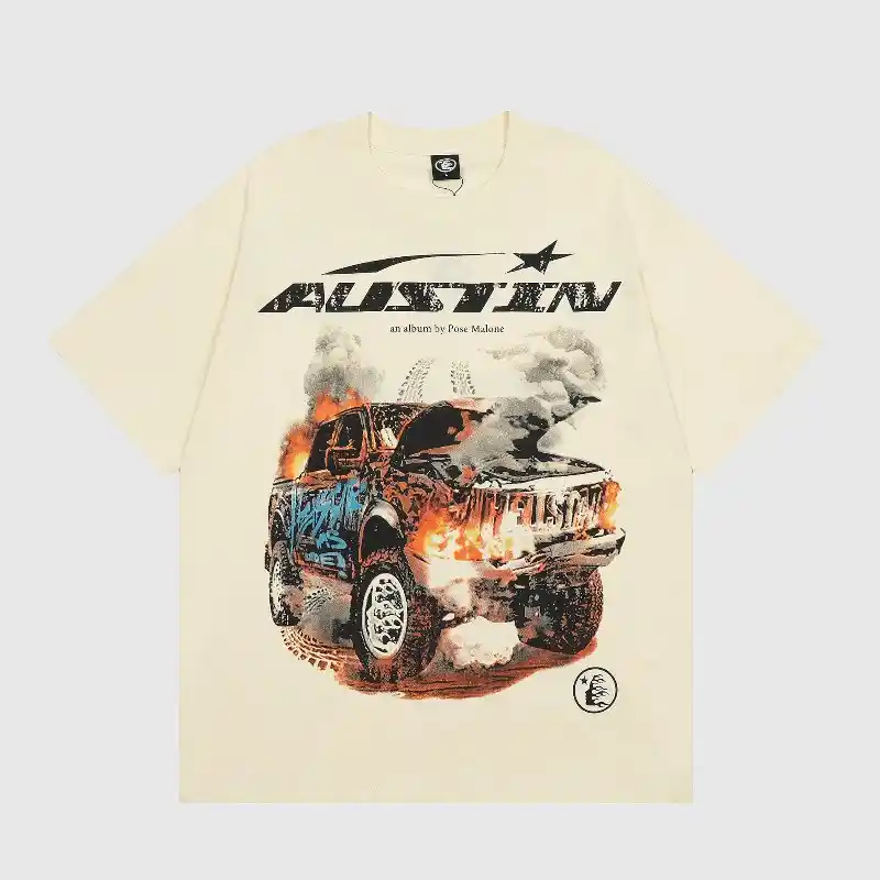 hellstar-x-post-malone-austin-tee-cream-front.webp Hellstar x Post Malone Austin Tee 'Cream' - Image 1